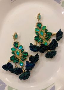 Stunning Emerald Green Statement Earrings