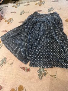 Blue Block print Palazzo With pocket