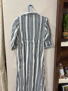 Striped Button-Down Maxi Dress