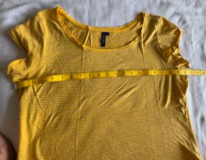 Yellow Striped Casual T-Shirt