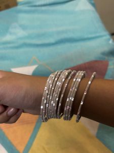 Silver &amp; Golden Shimmer Bangles Set ✨