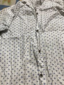Nice White Skart With Whte Printed Top