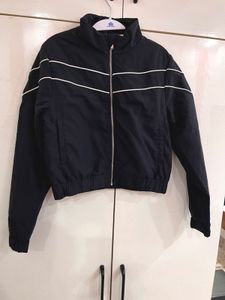 Navy Striped Bomber Jacket