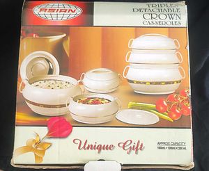 Asian Triplex Detachable Crown Casseroles