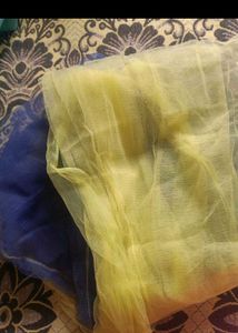 Embroidered Green gown with shall