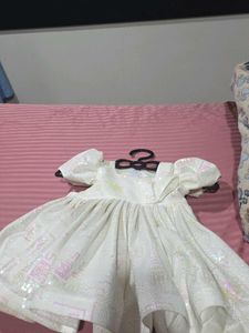 Sparkly Puffy Sleeve Dress