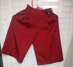 Cute Geometric Print Top &amp; Red Pants Set....