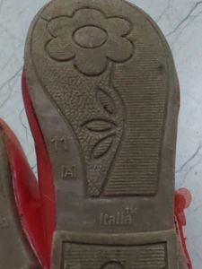 Red Flower Girl Shoes