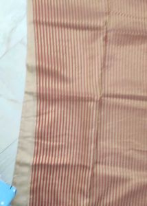 Cream saree with red border