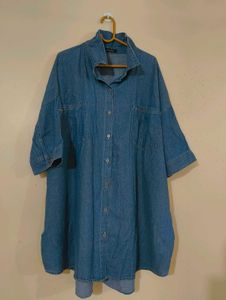 Denim Oversized Shirt Dress