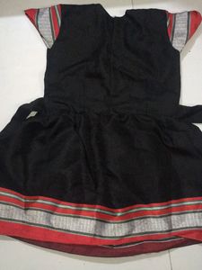 Cute Black Dress with Sari Border