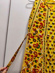 Yellow Short Sleeve Kurti