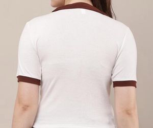 Brown Trim Polo Top
