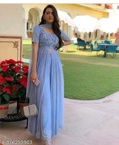 Elegant Blue Kurta Set with Dupatta