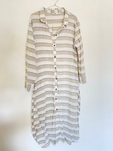 Women Striped Viscose Rayon Straight Kurta (White)