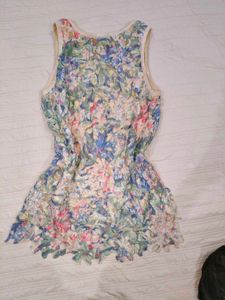 Floral Lace Trim Tank Top