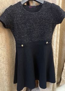 Sparkly Black Fit &amp; Flare Dress