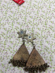 Mirror Work Triangle Earrings
