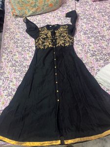 Elegant Black Kurta with Gold Embroidery