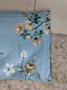 Blue Floral Print Wide Leg Pants