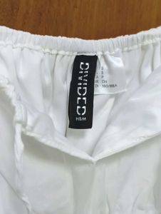 H&amp;M White Square Neck Mini Dress with tie up