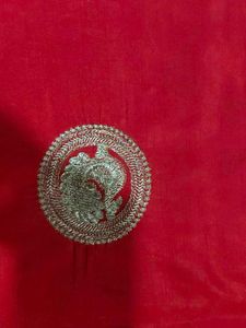 Elegant orange Saree with Gold Embellishments