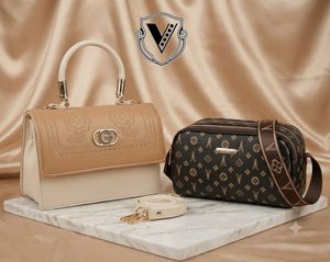 Chic Two-Tone Handbag &amp; Crossbody Set