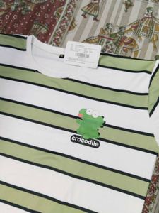 Cute Crocodile Striped Pajama Set