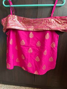 Pink & Gold Bardot Top