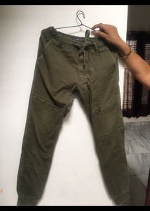 Olive Green Cargo Joggers