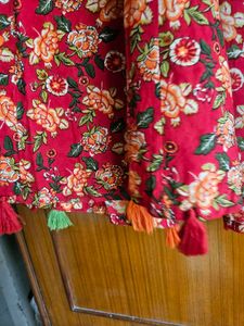 New Sangria Floral Tassel Shrug/Jacket