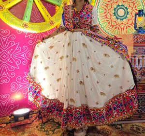 white Navratri choli