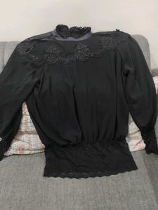 Elegant Black Lace Top...