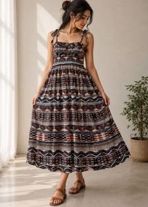 Boho Tribal Print Spaghetti Strap Dress