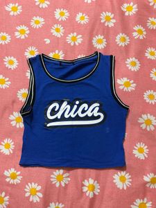 Blue Chica Crop Tank Top