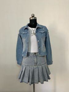 Light Blue Distressed Denim Jacket