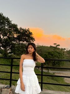 White Ruffled Mini Dress