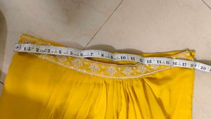 Brand New Yellow Embellished Indo western