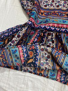 Bohemian Print Spaghetti Strap Dress