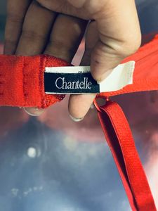 Chantelle Branded Red Lace Bra