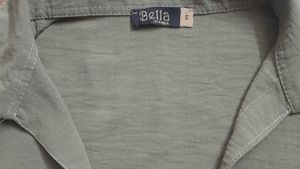 Olive Green Collared Relaxed Fit Top