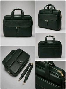 Stylish Green Leather Briefcase | Laptop Bag