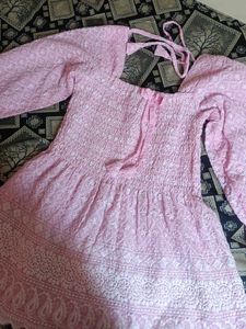 Pink Chikankari Kurta
