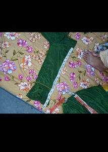 Elegant Green &amp; Orange Kurta Set