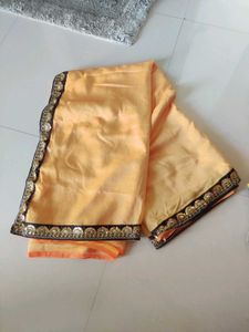 Elegant Peach Saree with Sequins