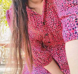 Red Print Midi Dress