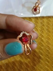 Ruby &amp; Crystal Drop Earrings