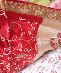 Embroidered silk saree