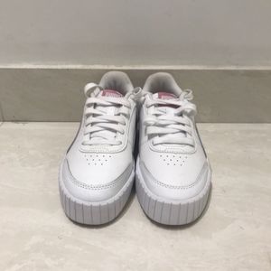 Puma White &amp; Pink Platform Sneakers