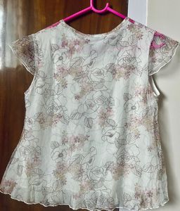 Sheer Floral Print Blouse